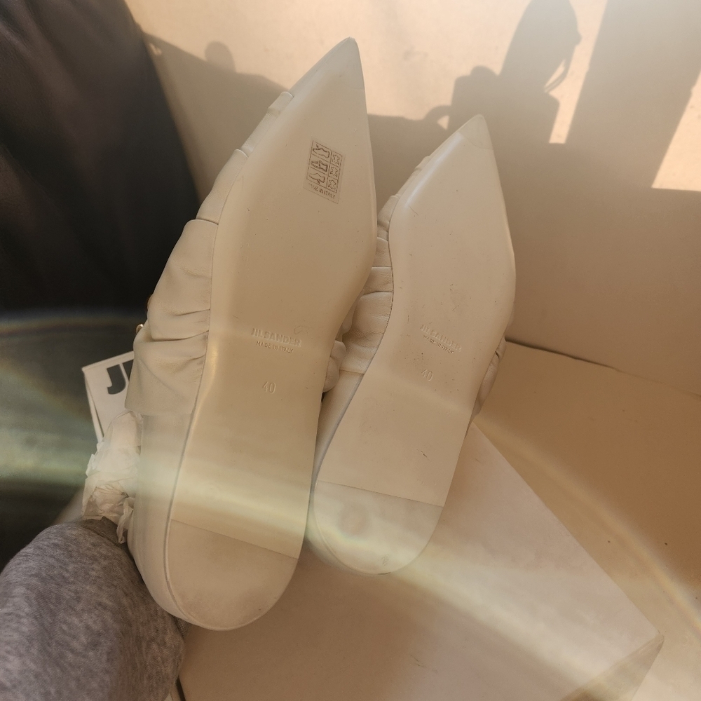 Jil Sander White Leather Ballerina Flats size 40 BNWT - Picture 12 of 13